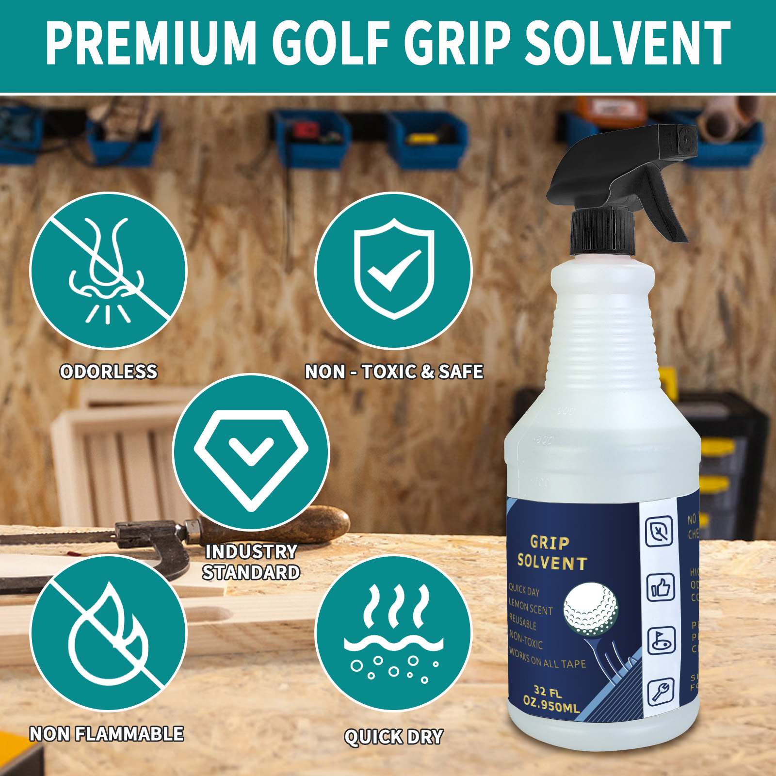 Grip Regrip Tape - Golf Grip Solvent 32 OZ for